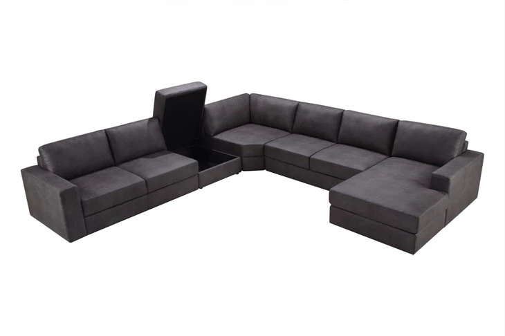 Fabric Modular Sectional Sofa With Ottoman From Factory